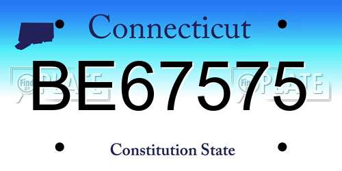 BE67575 Connecticut License Plate