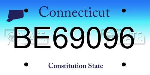 BE69096 Connecticut License Plate