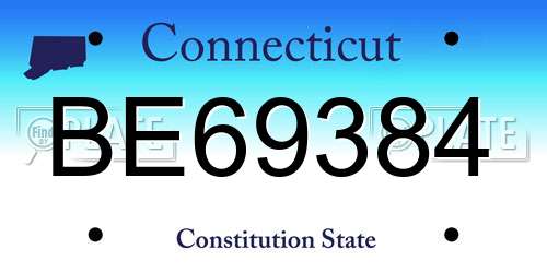 BE69384 Connecticut License Plate
