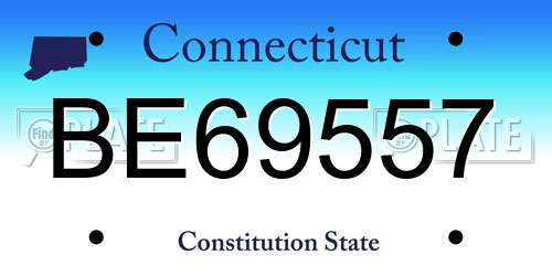 BE69557 Connecticut License Plate