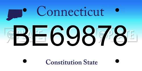 BE69878 Connecticut License Plate