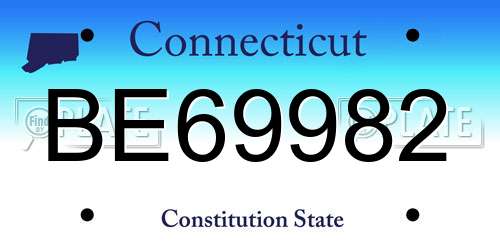 BE69982 Connecticut License Plate