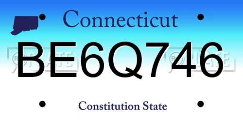 BE6Q746 Connecticut License Plate