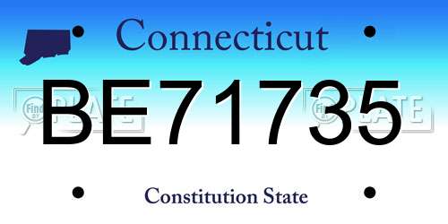 BE71735 Connecticut License Plate