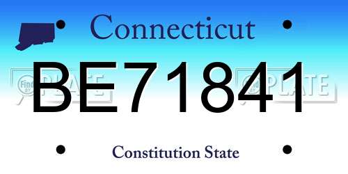 BE71841 Connecticut License Plate