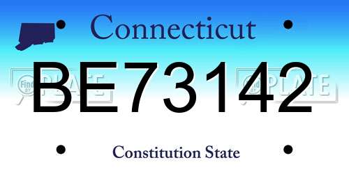 BE73142 Connecticut License Plate