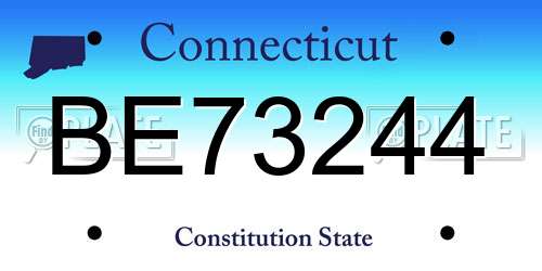 BE73244 Connecticut License Plate