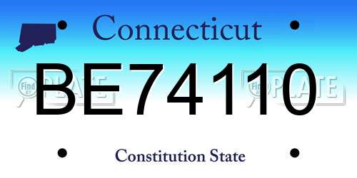BE74110 Connecticut License Plate