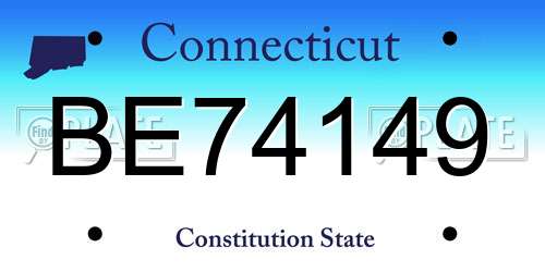 BE74149 Connecticut License Plate