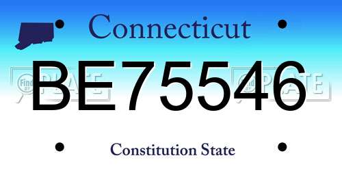 BE75546 Connecticut License Plate