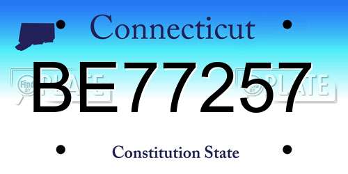 BE77257 Connecticut License Plate