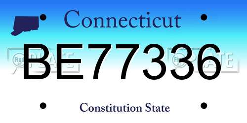 BE77336 Connecticut License Plate