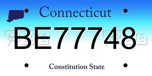 BE77748 Connecticut License Plate