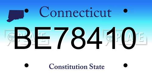 BE78410 Connecticut License Plate