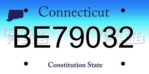 BE79032 Connecticut License Plate