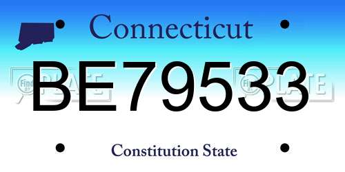 BE79533 Connecticut License Plate