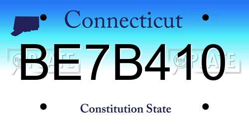 BE7B410 Connecticut License Plate