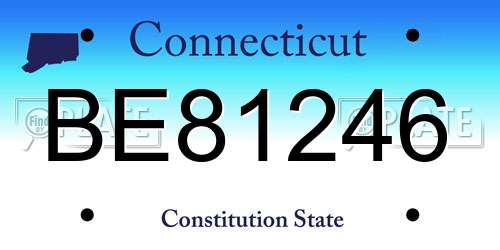 BE81246 Connecticut License Plate