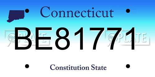 BE81771 Connecticut License Plate