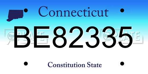 BE82335 Connecticut License Plate