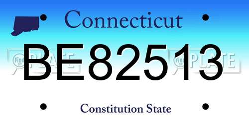 BE82513 Connecticut License Plate