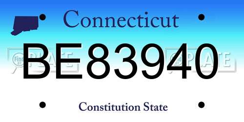 BE83940 Connecticut License Plate