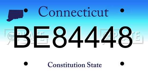 BE84448 Connecticut License Plate