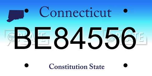 BE84556 Connecticut License Plate