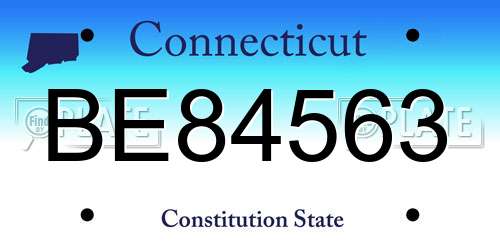 BE84563 Connecticut License Plate