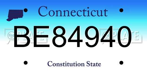 BE84940 Connecticut License Plate