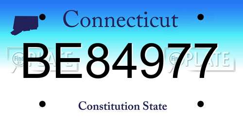 BE84977 Connecticut License Plate