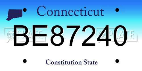 BE87240 Connecticut License Plate