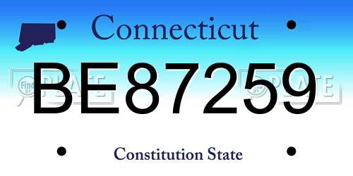 BE87259 Connecticut License Plate