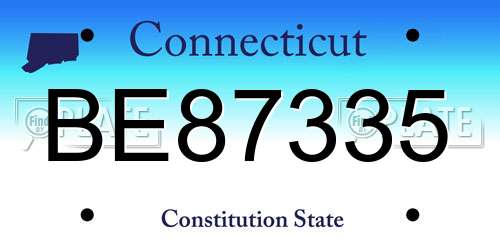 BE87335 Connecticut License Plate