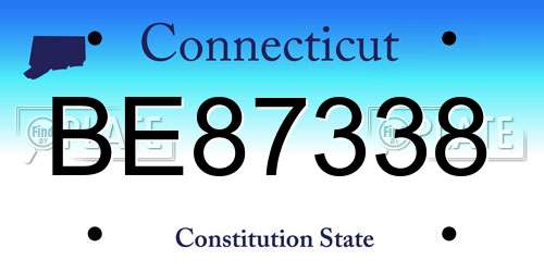 BE87338 Connecticut License Plate