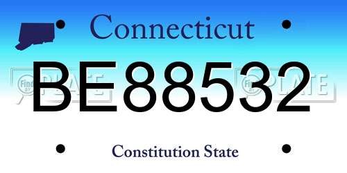 BE88532 Connecticut License Plate