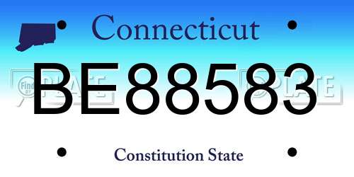 BE88583 Connecticut License Plate