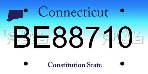 BE88710 Connecticut License Plate
