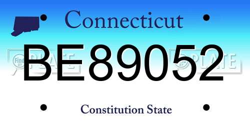 BE89052 Connecticut License Plate