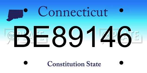 BE89146 Connecticut License Plate