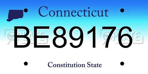 BE89176 Connecticut License Plate