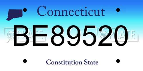 BE89520 Connecticut License Plate