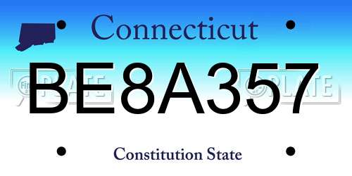 BE8A357 Connecticut License Plate