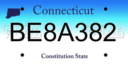BE8A382 Connecticut License Plate