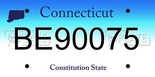 BE90075 Connecticut License Plate