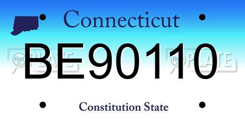 BE90110 Connecticut License Plate