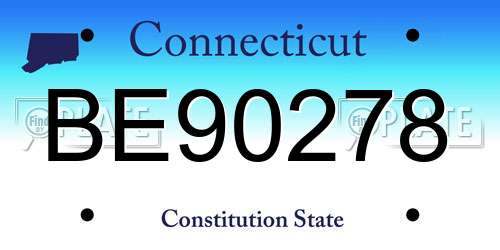 BE90278 Connecticut License Plate