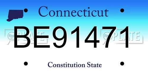 BE91471 Connecticut License Plate