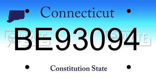 BE93094 Connecticut License Plate
