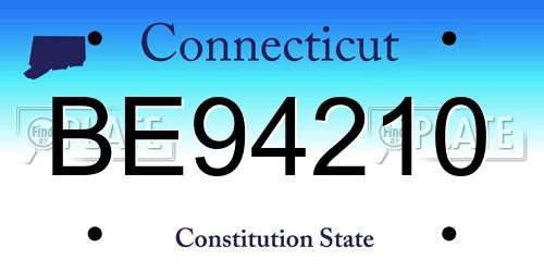 BE94210 Connecticut License Plate